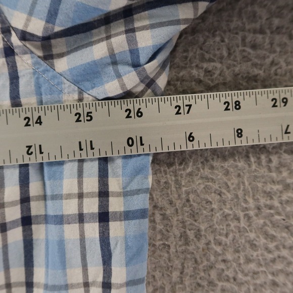 Gap Shirt Mens 2XL Blue Check 100% Cotton Poplin Button Up Long Sleeve‎ - Picture 9 of 10